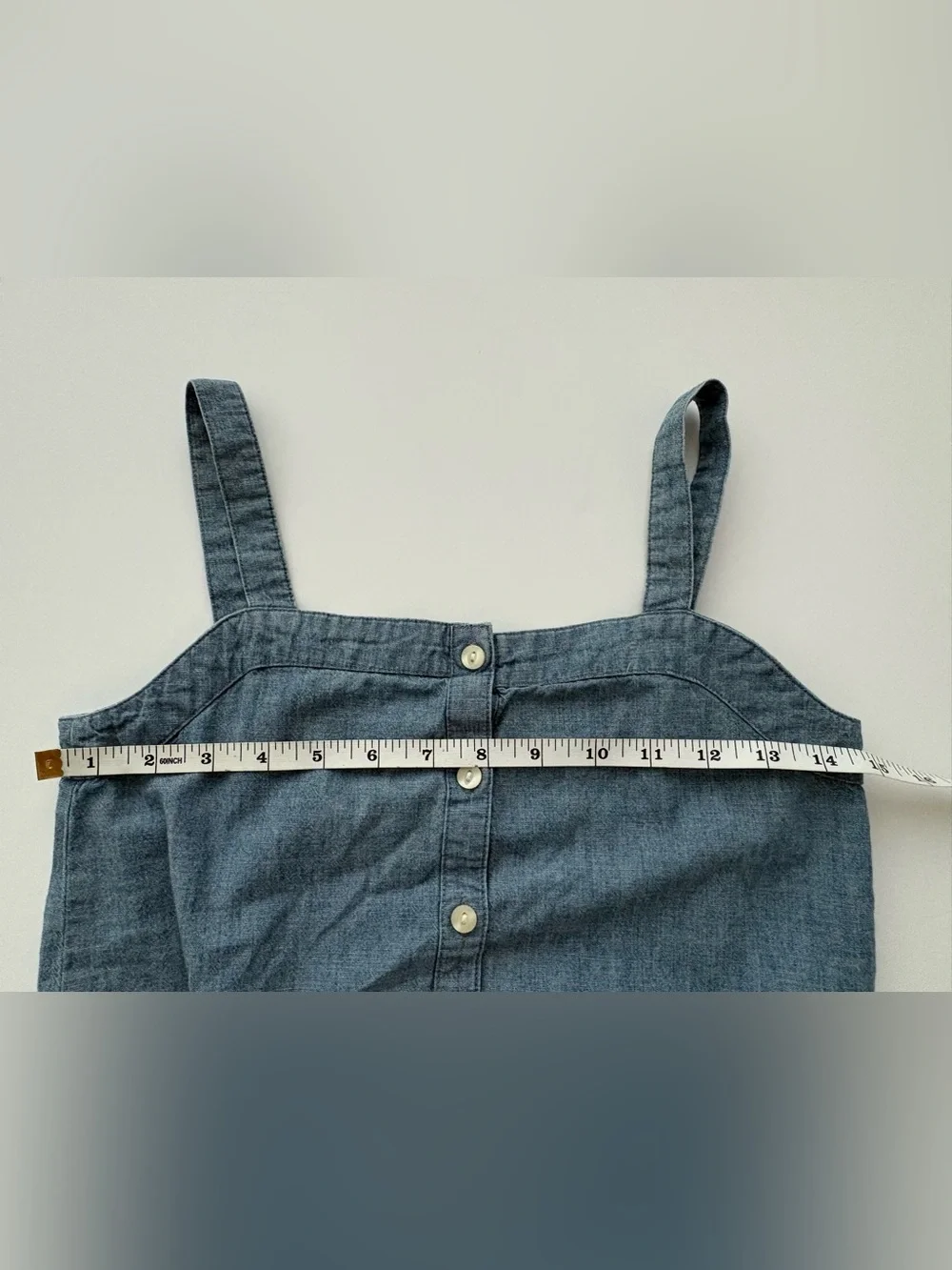 KIDS Polo Ralph Lauren Girls Size 12 Blue Chambray Cotton Jumpsuit Button Front